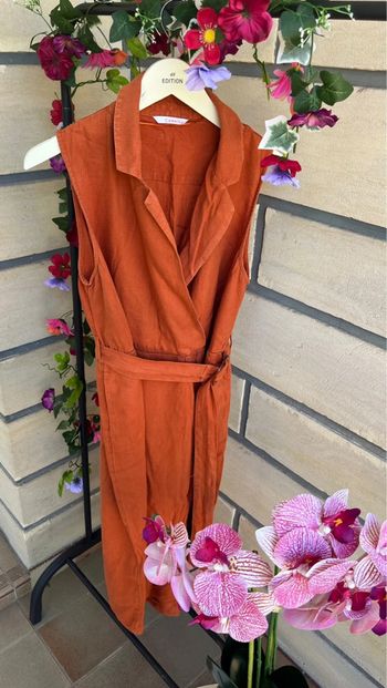 Robe sans manches Camaïeu – Taille 38 – Effet lin