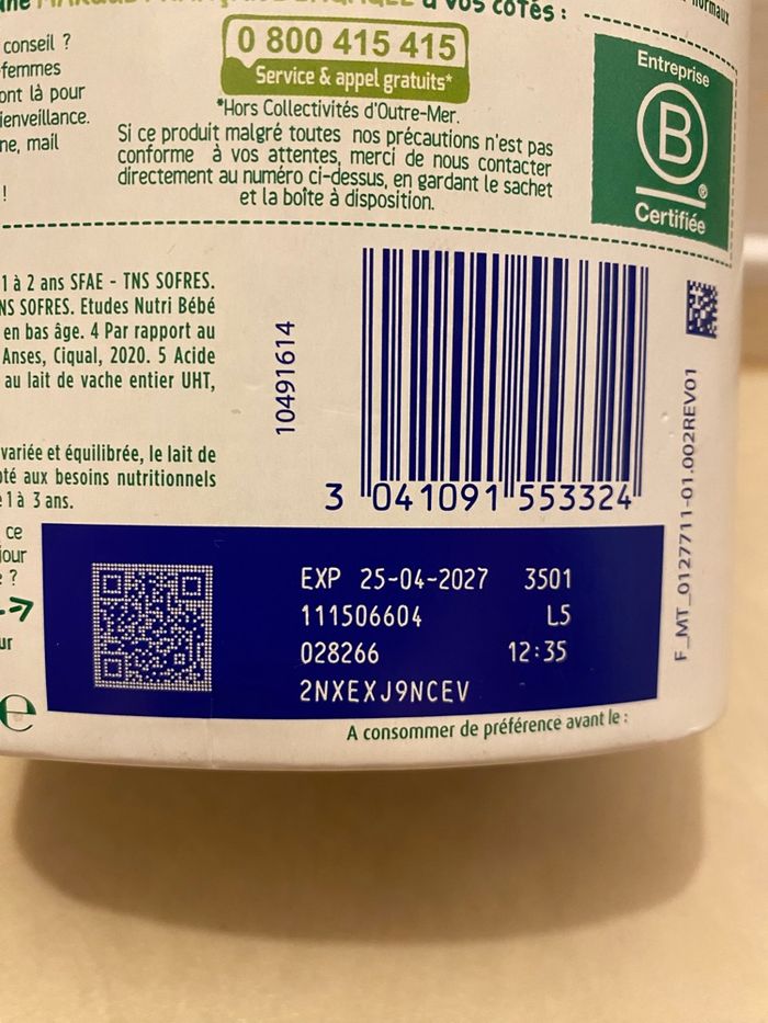 Lait de croissance 3 blédilait  De 1 an à 3 ans  Neuf, jamais ouvert  Date : 25-04-2027 8€ - photo numéro 5