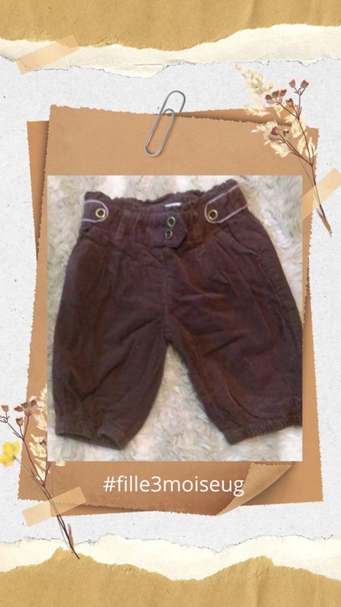 Pantalon, fille, hiver, violet 3 mois ou 60 cm - Cocoon -2 vêtements achetés le 3ème offer