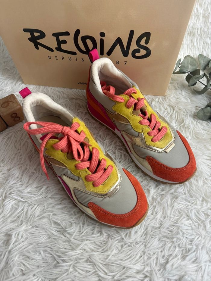 Paire de basket orange et fuchsia taille 38 Reqins - photo numéro 2
