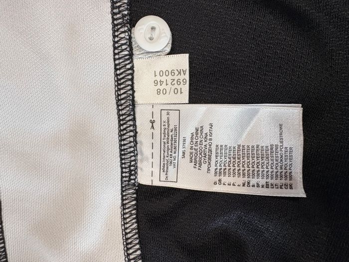 T-shirt Adidas vintage noir – Année 2008 -Bandes blanches & gros logo – Taille M - photo numéro 5