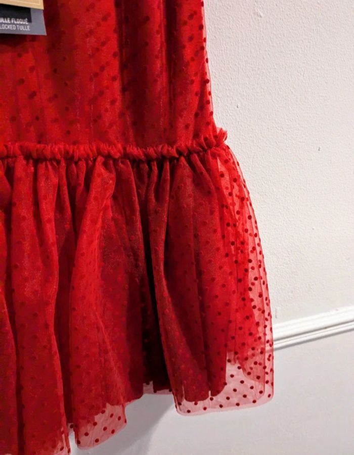 Robe rouge 4 ans petit bateau tulle - photo numéro 2