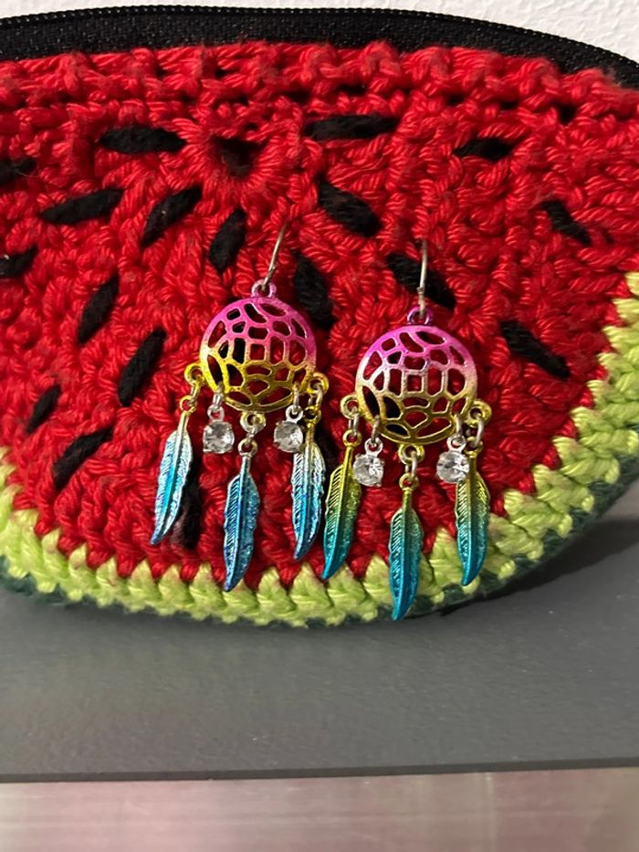Boucles d’oreilles attrape rêves - photo numéro 2