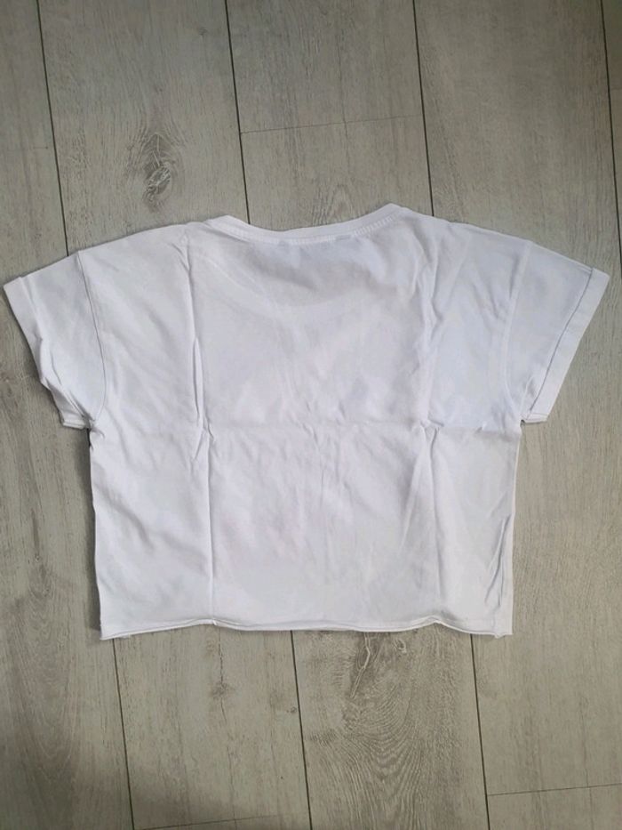 T shirt Crop Top Blanc - photo numéro 2