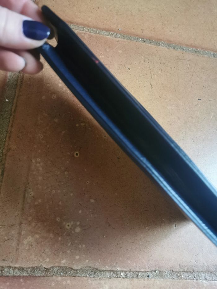 Pochette clutch en simili cuir bleu marine - photo numéro 6