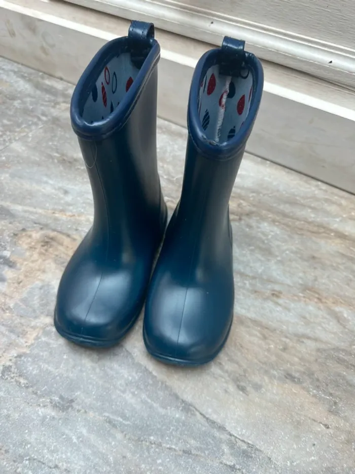 Weishuo Bottes de Pluie Enfant PVC 24 bleu marine - photo numéro 8