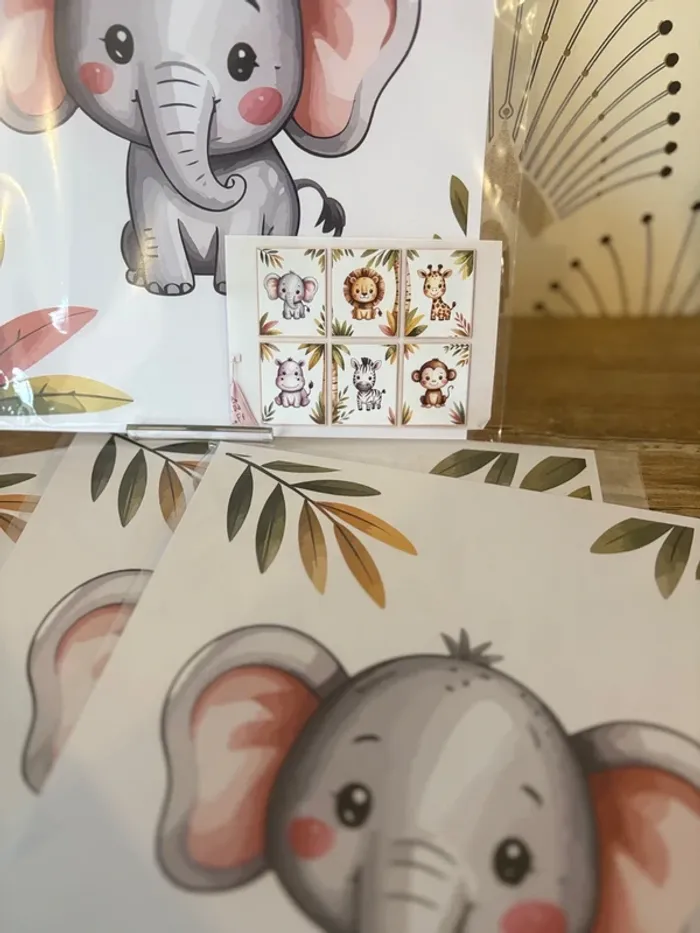 Affiches “Jungle Baby Friends” pour chambre enfant - photo numéro 2