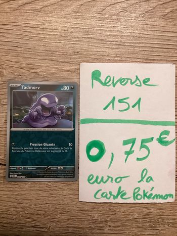 carte Pokémon tadmorv reverse 088/165 EV3.5 collection 151 FR neuf sortie de booster