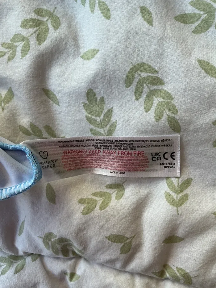 combinaison bleu anti uv 12/18 mois primark - photo numéro 7