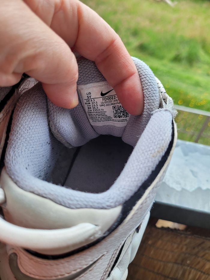 basket nike air t 37,5 gris/blanc (20e) - photo numéro 7