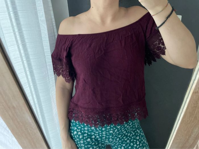 TEE shirt épaule dentelle - photo numéro 3