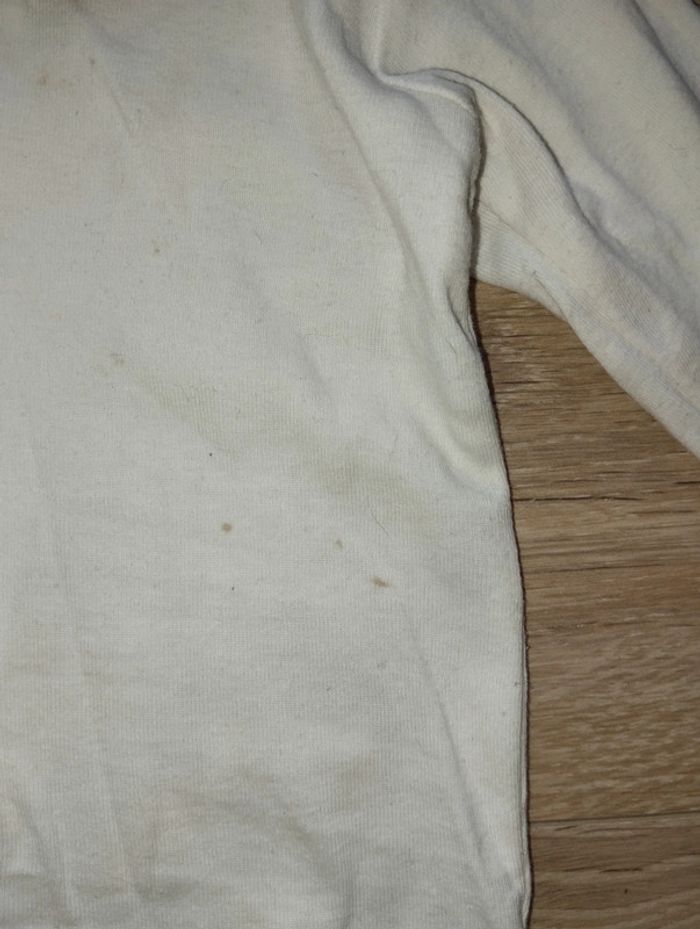 T-shirt manches longues mignon blanc froufrous rouges fille 18 mois - photo numéro 3