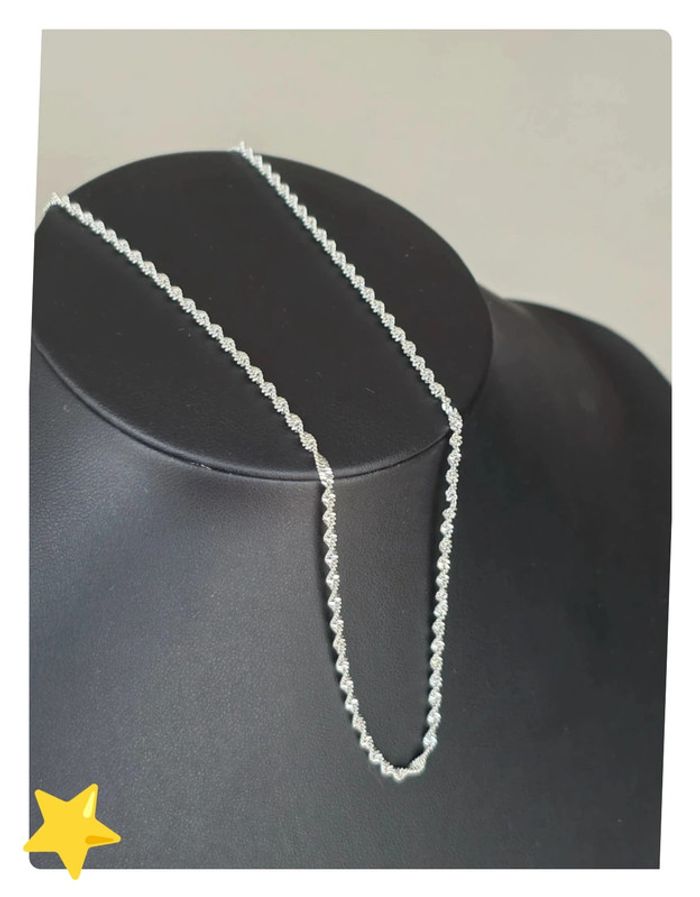 Collier maille Torsadé 2mm 55cm argent