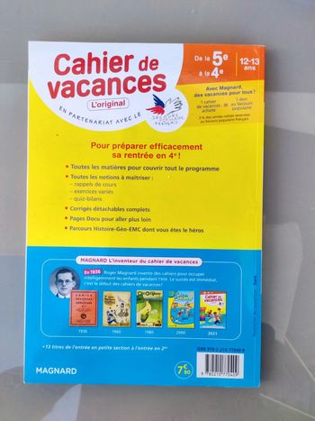 Cahier vacances