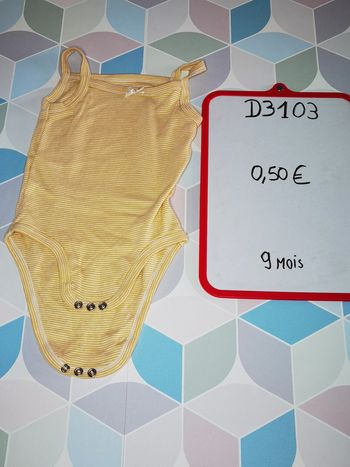 D3103 - body à bretelle fille 9 mois