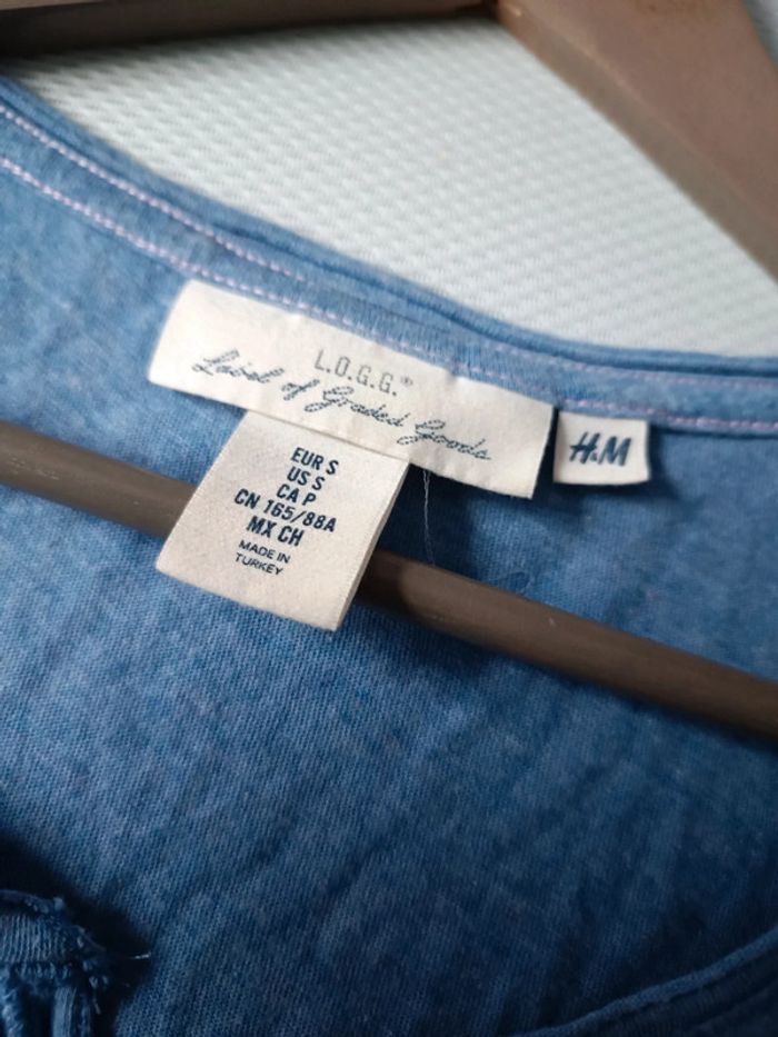 T-shirt long bleu L.O.G.G h&M - photo numéro 4