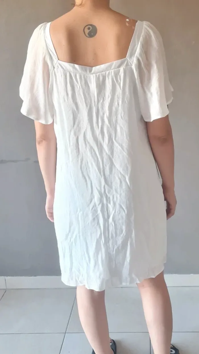 Robe blanche col carré Naïf - photo numéro 3