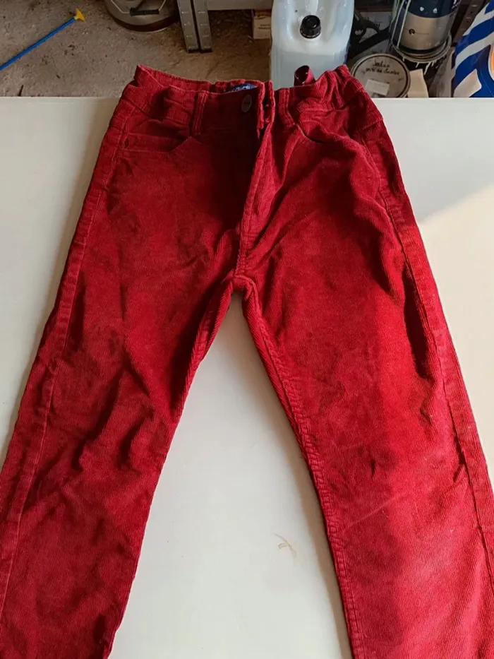 Pantalon velours bordeau 10 ans garçon
