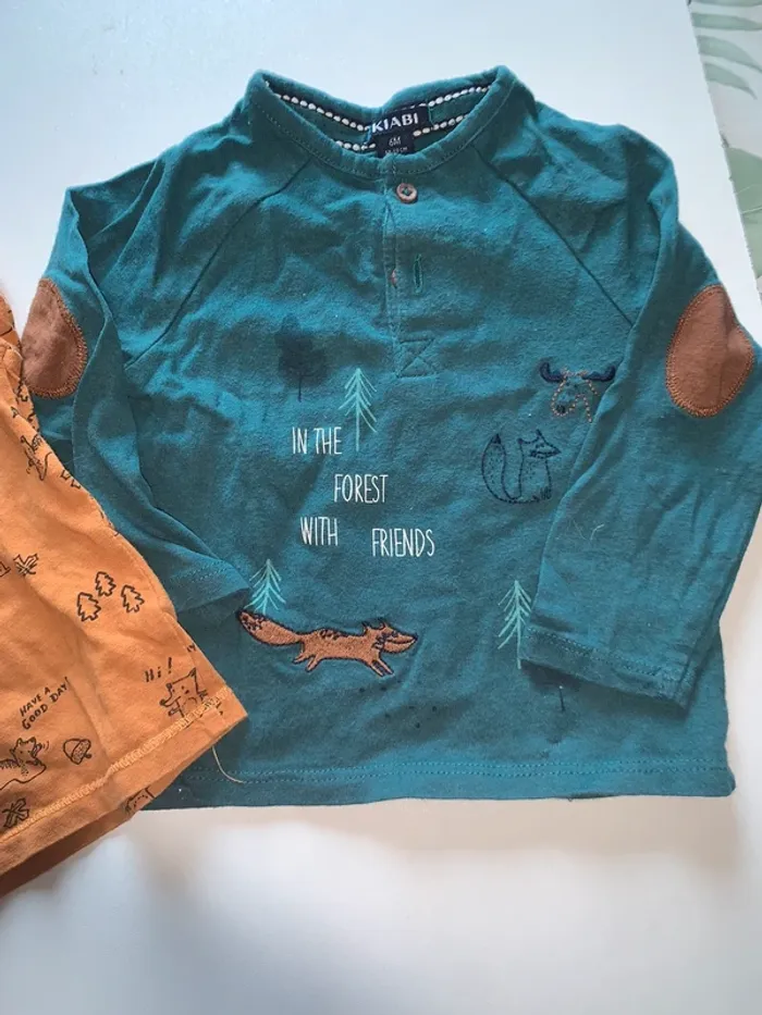 Lot de deux t-shirt 6 mois - photo numéro 2