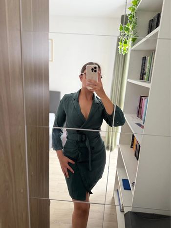 Robe blazer vert sapin mango