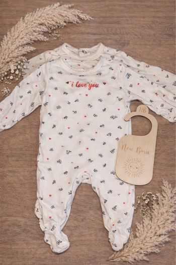 Lots de 2 pyjamas bébé fille taille 1 mois