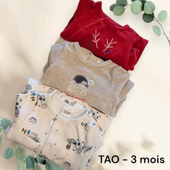 Tao - 3 mois - Pyjamas velours