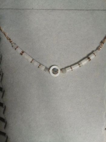 Collier jade blanche et labradorite