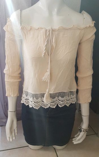 Chemisier épaules dénudées, finition crochet