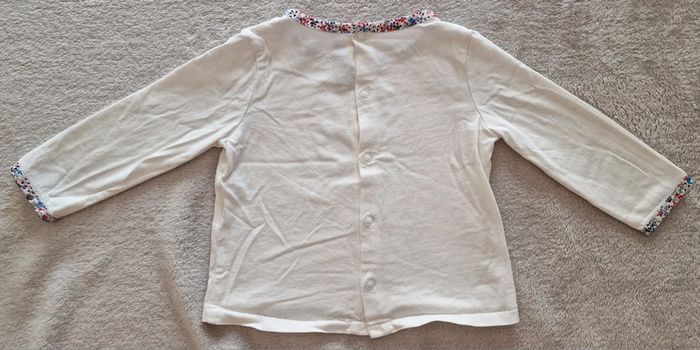 Ensemble Sergent Major T-shirt ML blanc + Salopette short velours marine 9M (BE) - photo numéro 15