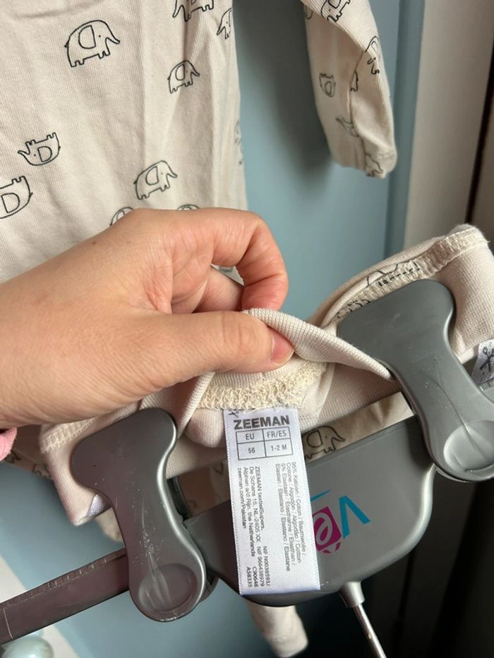 Ensemble body manches longues , legging , bonnet , éléphant - photo numéro 3