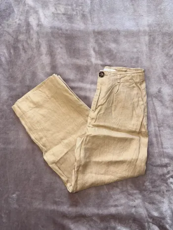 Pantalon en lin Zara fille taille 10 ans beige en très bon état