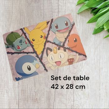Set de table pokemon Pikachu Salamèche