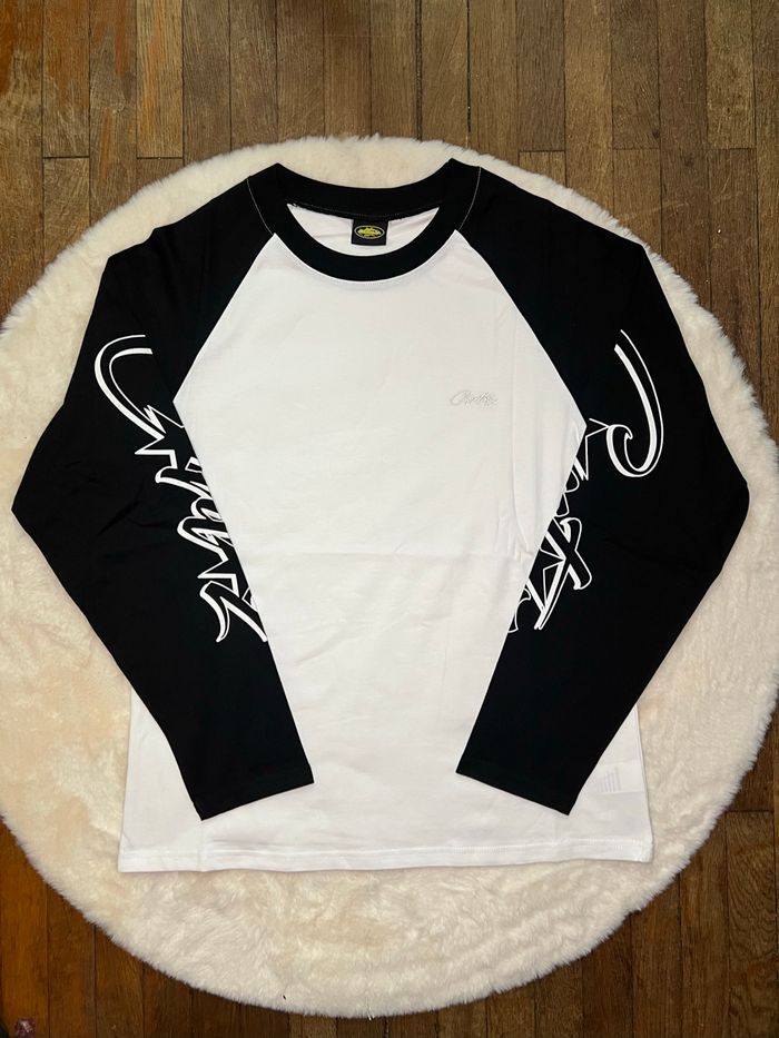 T-shirt manches longues corteiz noir/blanc - neuf avec étiquette taille M