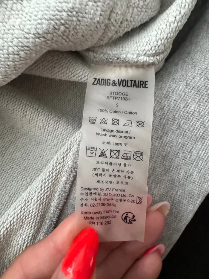 Sweat à capuche gris zadig & voltaire homme - photo numéro 7