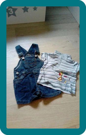 Lot salopette et t-shirt 6 mois