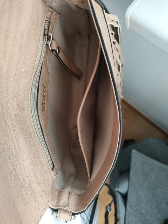 sac chic Abro beige neuf cuir franges - photo numéro 13