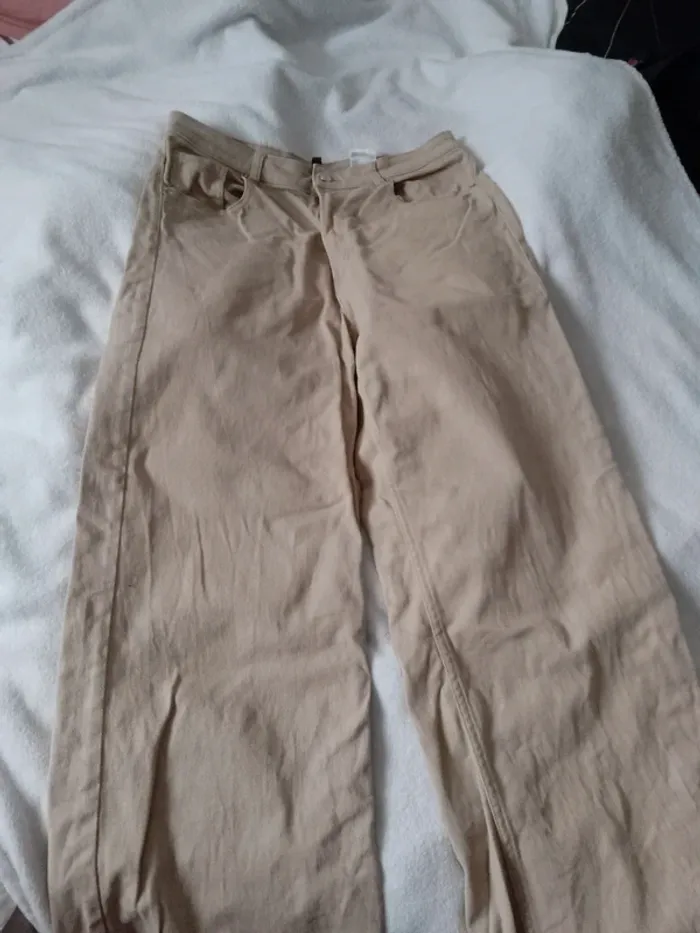 Pantalon jean Large beige taille 44