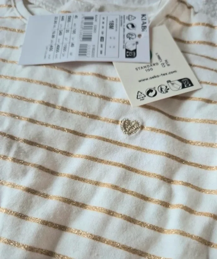 Robe marinière dorée 18 mois kiabi - photo numéro 2