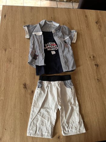 Ensemble rayé 24 mois été
