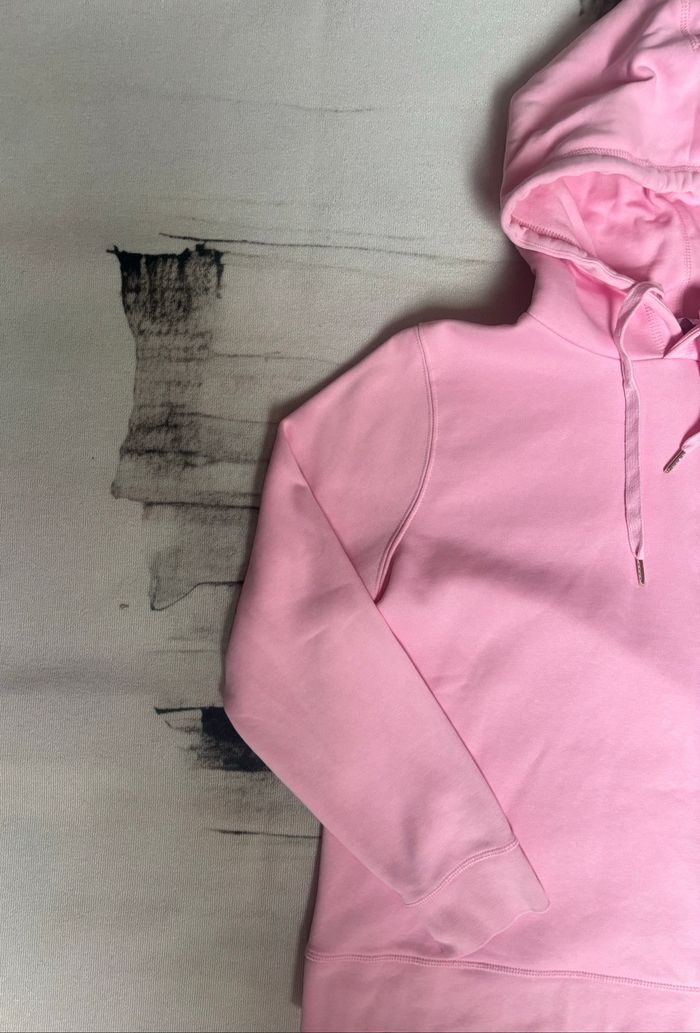 Sweat à capuche Tommy Hilfiger taille L rose bonbon logo brodé - photo numéro 6