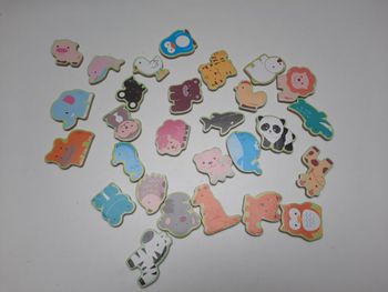 28 Pcs Magnet Animaux Aimantés en Bois 