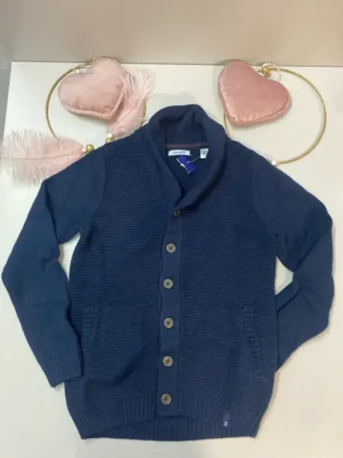 Gilet garçon - tricot chiné - neuf - Okaïdi - taille 10 ans - photo numéro 4