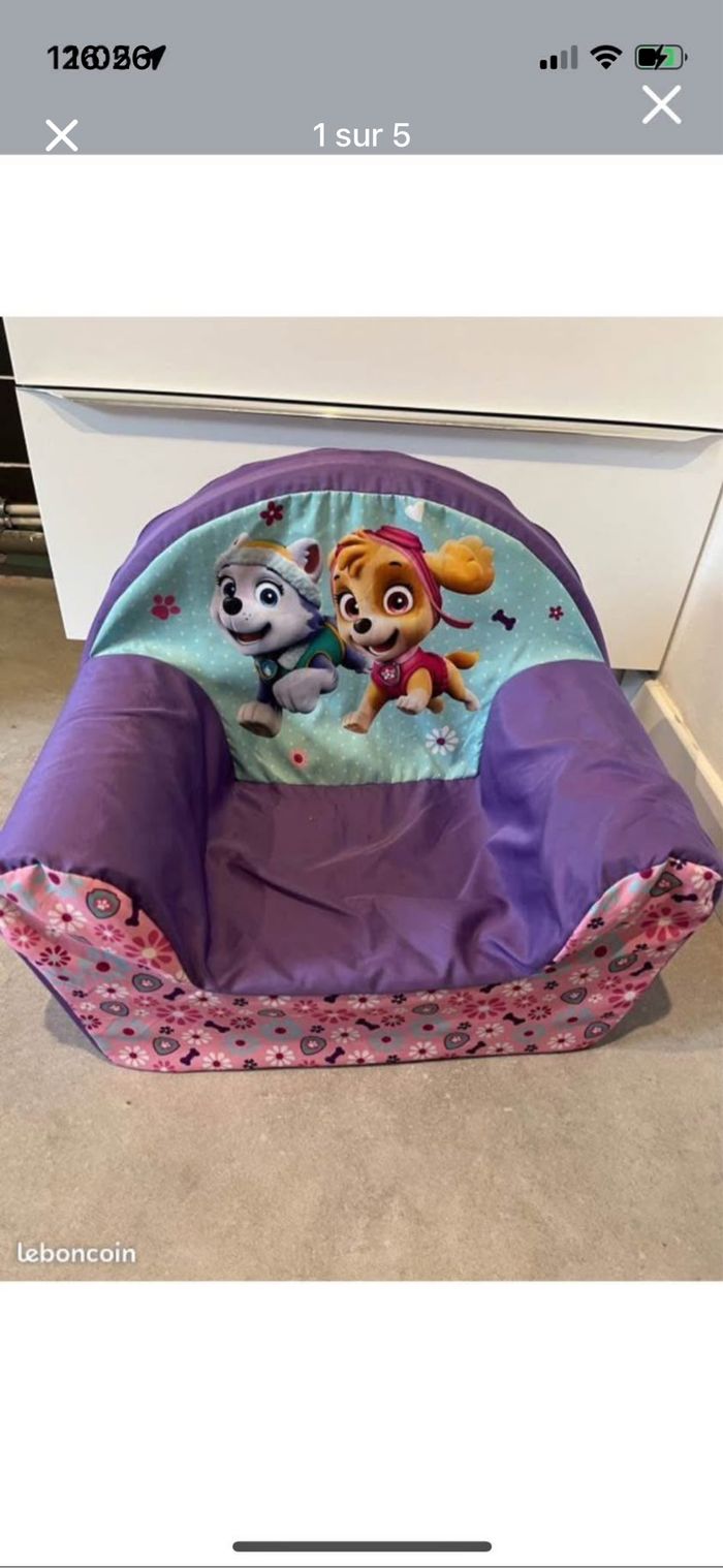 Fauteuil en mousse pat patrouille