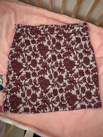 Jupe fleurs bordeaux