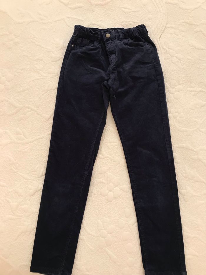 Jean Velours Bleu Marine 10 Ans