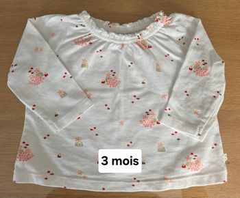 Petit haut tee shirt fleurs 3 mois