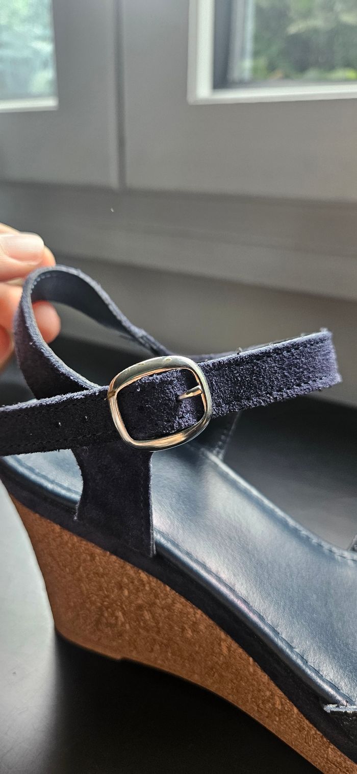 Sandales compensées Éram bleu marine – taille 39 - photo numéro 9