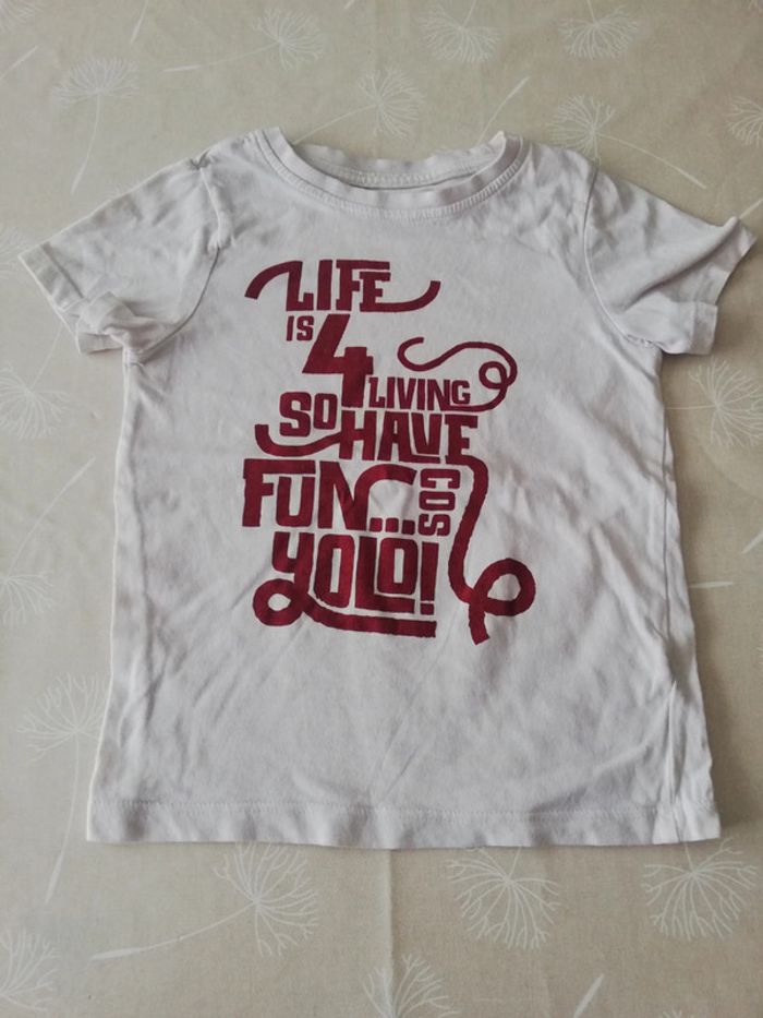 Tee shirt blanc manches courtes 4 ans orchestra