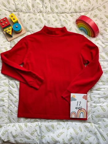 sous pull col roulé rouge 12 ans