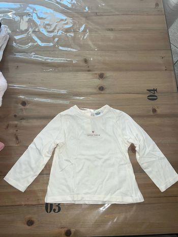 T-shirt manche longue tape à l’œil crème 24 mois